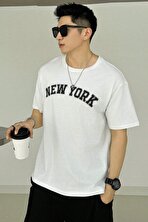 Erkek New York Baskılı Oversize Tshirt - FLO 3 Al 1 Öde