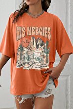 Unisex His Mercies Baskılı Oversize Tshirt - FLO 3 Al 1 Öde