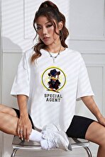 Unisex Special Agent Baskılı Oversize Tshirt - FLO 3 Al 1 Öde