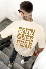 Erkek Fear Baskılı Oversize Tshirt - 3 Al 1 Öde