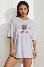 Unisex Majestic Baskılı Oversize T-shirt garalio - 3 Al 1 Öde