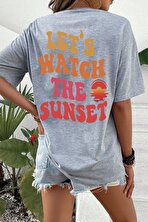 Unisex Lets Watch The Sunset Tasarım Tshirt - FLO 3 Al 1 Öde