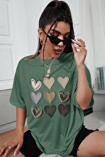 Unisex Kalp Baskılı T-shirt - FLO 3 Al 1 Öde