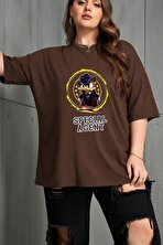 Unisex Special Agent Baskılı Oversize Tshirt - 3 Al 1 Öde