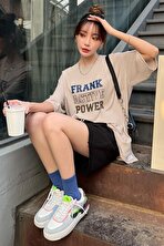 Unisex Frank Active Power Baskılı Oversize Tshirt - 3 Al 1 Öde