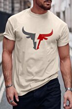 Erkek Boğa Silüet Baskılı Oversize Tshirt - 3 Al 1 Öde