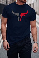 Erkek Boğa Silüet Baskılı Oversize Tshirt - 3 Al 1 Öde