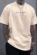 Erkek Los Angles Baskılı Oversize Tshirt - 3 Al 1 Öde