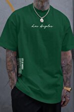 Erkek Los Angles Baskılı Oversize Tshirt - FLO 3 Al 1 Öde