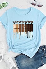 Unisex Leopar Kalp Baskılı Oversize T-shirt - FLO 3 Al 1 Öde