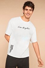Erkek Los Angles Baskılı Oversize Tshirt - 3 Al 1 Öde