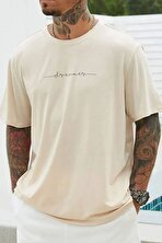 Erkek Dreamer Baskılı Oversize Tshirt - 3 Al 1 Öde
