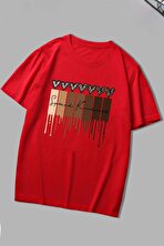 Unisex Leopar Kalp Baskılı Oversize T-shirt - FLO 3 Al 1 Öde