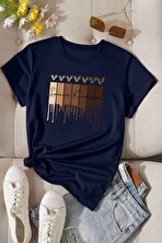 Unisex Leopar Kalp Baskılı Oversize T-shirt - 3 Al 1 Öde