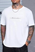 Erkek Dreamer Baskılı Oversize Tshirt - 3 Al 1 Öde