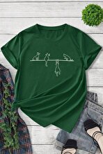 Unisex Kedi Baskılı Oversize Tshirt - FLO 3 Al 1 Öde