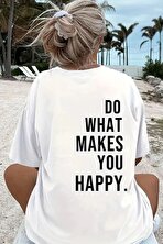 Unisex Sırt Baskılı Do What Oversize Tshirt - 3 Al 1 Öde