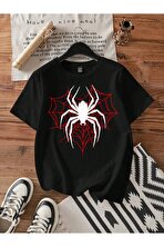 Unisex ÖRÜMCEK AĞLI Baskılı Oversize Tshirt - 3 Al 1 Öde