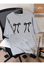 Unisex Çift Kurdele Tasarım Basklı Tshirt - FLO 3 Al 1 Öde