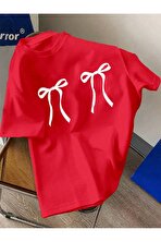 Unisex Çift Kurdele Tasarım Basklı Tshirt - FLO 3 Al 1 Öde