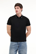MB YK CZ 12BS108 6FX Siyah Erkek Polo Yaka Kısa Kol T-Shirt - FLO 2. Ürüne %50 İndirim