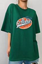 Unisex Aloha Baskılı T-shirt - FLO 3 Al 1 Öde