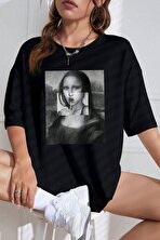 Unisex Mona Lisa Baskılı Tasarım Tshirt - FLO 3 Al 1 Öde