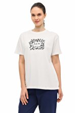 WL 11PATRICA 6FX Ekru Kadın Kısa Kol T-Shirt - 2. Ürüne %50 İndirim