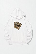 Unisex The Moon Tarot Kart Tasarım Baskılı Kapüşonlu Sweatshirt - 3 Al 1 Öde