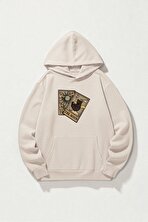 Unisex The Moon Tarot Kart Tasarım Baskılı Kapüşonlu Sweatshirt - 3 Al 1 Öde