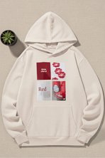 Unisex Red Mon Cheri Baskılı kapüşonlu Sweatshirt - FLO 3 Al 1 Öde