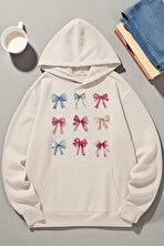 Unisex Renkli Kurdele Baskılı kapüşonlu Sweatshirt - FLO 3 Al 1 Öde
