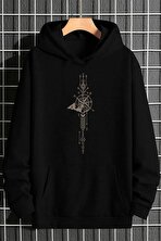 Pusula Zaman Çizelge Baskılı Oversize Sweatshirt - 3 Al 1 Öde