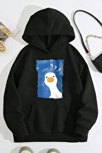 Meraklı Ördek Baskılı Oversize Sweatshirt - 3 Al 1 Öde