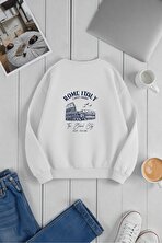 Unisex Rome Itally Tasarım Baskılı Bisiklet Yaka Sweatshirt - 3 Al 1 Öde