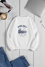 Unisex Rome Itally Tasarım Baskılı Bisiklet Yaka Sweatshirt - 3 Al 1 Öde