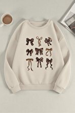 Unisex Leopar Desenli Tasarım Baskılı Bisiklet Yaka Sweatshirt - 3 Al 1 Öde