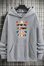Unisex Cosplay Haikyuu Baskılı Sweatshirt - 3 Al 1 Öde