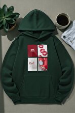 Unisex Red Mon Cheri Baskılı kapüşonlu Sweatshirt - FLO 3 Al 1 Öde