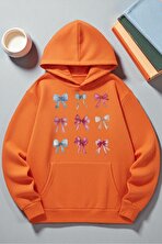 Unisex Renkli Kurdele Baskılı kapüşonlu Sweatshirt - 3 Al 1 Öde