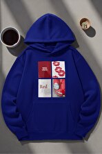 Unisex Red Mon Cheri Baskılı kapüşonlu Sweatshirt - 3 Al 1 Öde