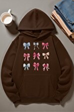 Unisex Renkli Kurdele Baskılı kapüşonlu Sweatshirt - 3 Al 1 Öde