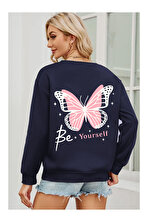 Unisex Be Yourself Baskılı Tasarım Oversize Sweatshirt - 3 Al 1 Öde
