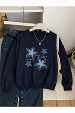 Unisex Eternal Light Baskılı Tasarım Oversize Bisiklet Yaka Sweatshirt - 3 Al 1 Öde