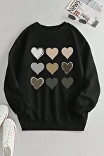 Unisex Kafadar Ayılar Baskılı Bisiklet Yaka Sweatshirt - 3 Al 1 Öde