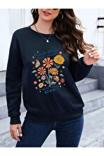 Unisex Teach them love them Baskılı Oversize Bisiklet Yaka Sweatshirt - 3 Al 1 Öde