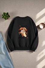Unisex Enjoy Personel Time Tasarım Baskılı Bisiklet Yaka Sweatshirt - 3 Al 1 Öde
