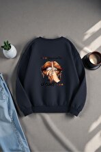 Unisex Enjoy Personel Time Tasarım Baskılı Bisiklet Yaka Sweatshirt - 3 Al 1 Öde