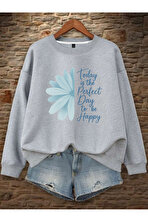 Unisex Today is The Perfect Tasarım Basklı Bisiklet Yaka Sweatshirt - 3 Al 1 Öde