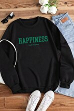 Unisex Sevimli Kedi Baskılı Bisiklet Yaka Sweatshirt - 3 Al 1 Öde